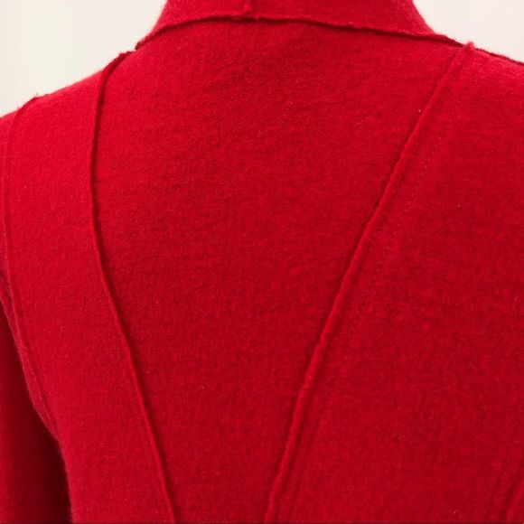 Eileen Fisher Lightweight Red Boiled Wool Cardigan Jacket size XS Long Sleeve - Picture 7 of 14